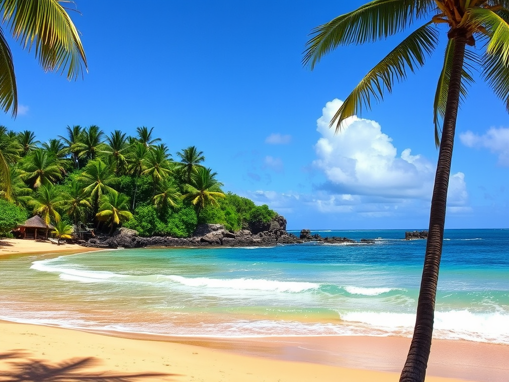 Tropical beach paradise scene
